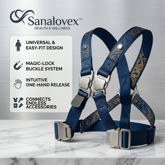 Sanalovex™ Ergonomic Wellness Chest Harness - Premium Posture Support Strap with Magnetic Quick-Release Buckles, Adjustable Modular Utility Body Harness for Spine Alignment, Shoulder Support, and Lifestyle Accessory Attachment